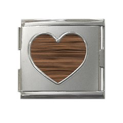 Texture-wooddack Mega Link Heart Italian Charm (18mm) by nateshop