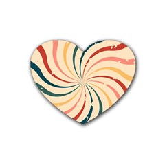 Swirl Star Pattern Texture Vintahe Classic Old Rubber Heart Coaster (4 Pack) by Ravend