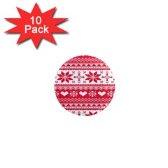 Nordic-seamless-knitted-christmas-pattern-vector 1  Mini Magnet (10 Pack)  by nateshop