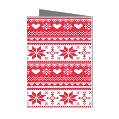 Nordic-seamless-knitted-christmas-pattern-vector Mini Greeting Cards (pkg Of 8) by nateshop