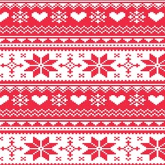 Nordic-seamless-knitted-christmas-pattern-vector Play Mat (square) by nateshop