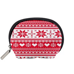 Nordic-seamless-knitted-christmas-pattern-vector Accessory Pouch (small) by nateshop