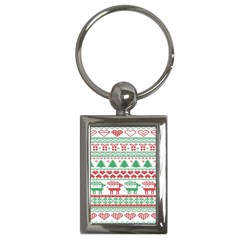 Scandinavian-nordic-christmas-seamless-pattern-vector Key Chain (Rectangle)