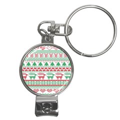 Scandinavian-nordic-christmas-seamless-pattern-vector Nail Clippers Key Chain