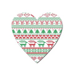 Scandinavian-nordic-christmas-seamless-pattern-vector Heart Magnet