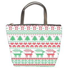 Scandinavian-nordic-christmas-seamless-pattern-vector Bucket Bag