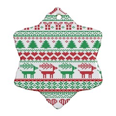 Scandinavian-nordic-christmas-seamless-pattern-vector Snowflake Ornament (Two Sides)