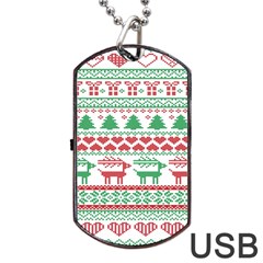 Scandinavian-nordic-christmas-seamless-pattern-vector Dog Tag USB Flash (One Side)