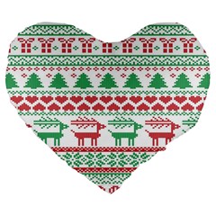 Scandinavian-nordic-christmas-seamless-pattern-vector Large 19  Premium Heart Shape Cushions by nateshop