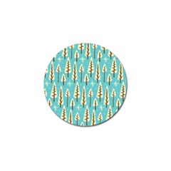 Vector-white-cartoon-trees-pattern Golf Ball Marker by nateshop