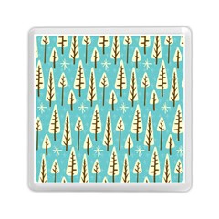 Vector-white-cartoon-trees-pattern Memory Card Reader (square) by nateshop