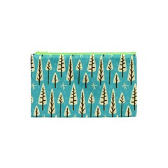 Vector-white-cartoon-trees-pattern Cosmetic Bag (xs) by nateshop