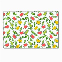 Fruit Fruits Food Illustration Background Pattern Postcards 5  X 7  (pkg Of 10)