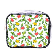 Fruit Fruits Food Illustration Background Pattern Mini Toiletries Bag (one Side) by Ravend