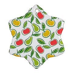 Fruit Fruits Food Illustration Background Pattern Snowflake Ornament (two Sides) by Ravend