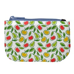 Fruit Fruits Food Illustration Background Pattern Large Coin Purse by Ravend