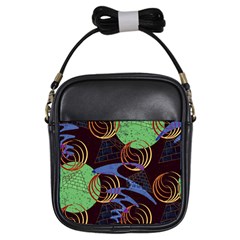 Pyramid Sphere Colorful Background Girls Sling Bag by Ravend