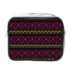 Background Flower Abstract Pattern Mini Toiletries Bag (one Side)