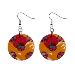 Abstract Backgroundgraphic Wallpaper Mini Button Earrings