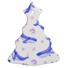 Whale Fish Sea Pattern Mammal Ocean Ornament (christmas Tree) 