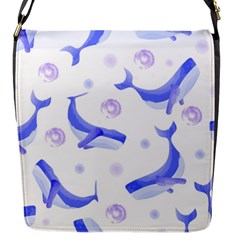 Whale Fish Sea Pattern Mammal Ocean Flap Closure Messenger Bag (s)