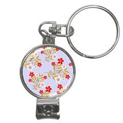 Nature Illustration Pattern Flower Floral Nail Clippers Key Chain by Ravend