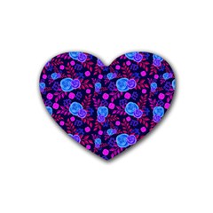 Illustration Background Wallpaper Rubber Heart Coaster (4 Pack)