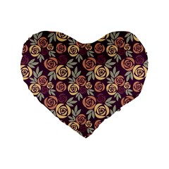 Illustration Flower Floral Nature Pattern Background Standard 16  Premium Flano Heart Shape Cushions