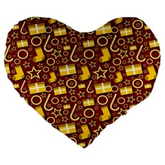 Pattern Paper Fabric Wrapping Large 19  Premium Heart Shape Cushions