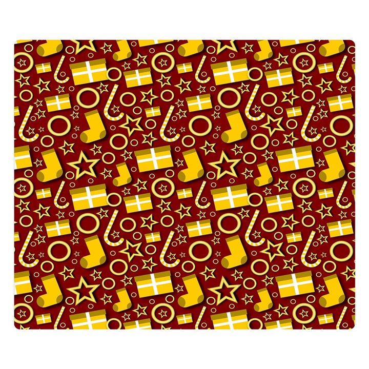 Pattern Paper Fabric Wrapping Double Sided Flano Blanket (Small) 