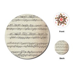 Music Beige Vintage Paper Background Design Playing Cards Single Design (Round)