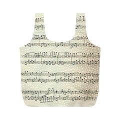 Music Beige Vintage Paper Background Design Full Print Recycle Bag (m) by Ravend