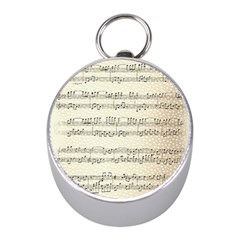 Music Beige Vintage Paper Background Design Mini Silver Compasses