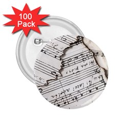 Music Notes Note Music Melody Sound Pattern 2 25  Buttons (100 Pack)  by Ravend