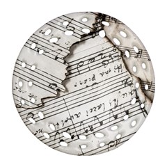 Music Notes Note Music Melody Sound Pattern Round Filigree Ornament (two Sides)