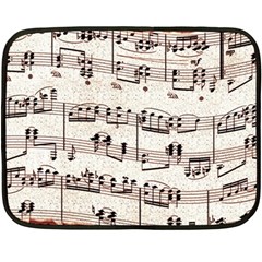 Vintage Beige Music Paper Background Design Fleece Blanket (mini) by Ravend