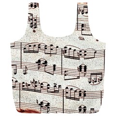 Vintage Beige Music Paper Background Design Full Print Recycle Bag (xxl) by Ravend