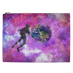 Astronaut Earth Space Planet Fantasy Cosmetic Bag (xxl) by Ravend