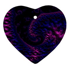 Fractal Mandelbrot Abstract Background Pattern Heart Ornament (two Sides) by danenraven