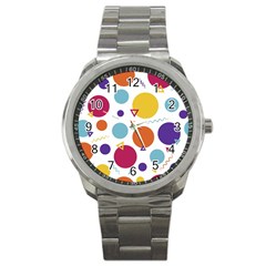 Background Polka Dot Sport Metal Watch