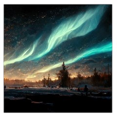 Northern Light North Sky Night Square Satin Scarf (36  X 36 ) by Ravend