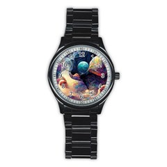 Quantum Physics Dreaming Lucid Stainless Steel Round Watch by Ravend