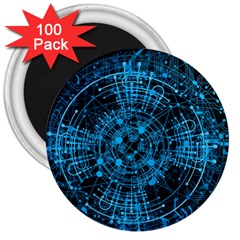 Network Circuit Board Trace 3  Magnets (100 Pack)