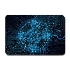 Network Circuit Board Trace Small Doormat by Ravend