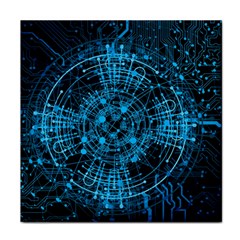 Network Circuit Board Trace Face Towel by Ravend