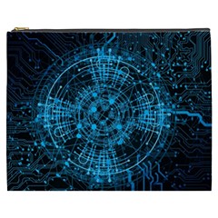 Network Circuit Board Trace Cosmetic Bag (XXXL)