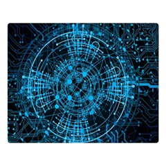 Network Circuit Board Trace Double Sided Flano Blanket (large) 