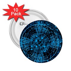 Network Circuit Board Trace 2 25  Buttons (10 Pack)  by Ravend