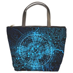 Network Circuit Board Trace Bucket Bag