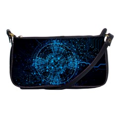 Network Circuit Board Trace Shoulder Clutch Bag by Ravend